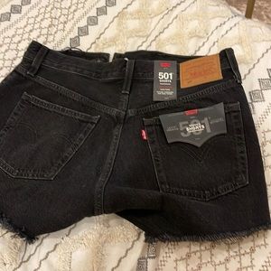 Levi 501 Short waste up black shorts